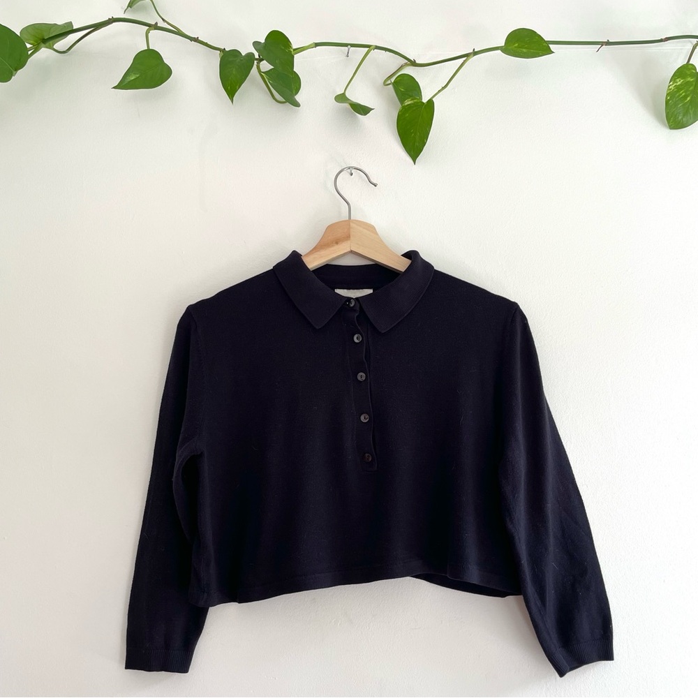 Navy Cropped Sweater
